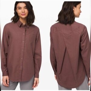 lululemon athletica Brown Button Down Shirt